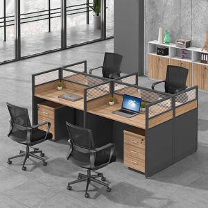 4-Way Office Brown Workstation